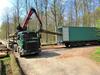 Für das Beladen der über 12 Meter langen Container wird im Wald sehr viel Platz benötigt.